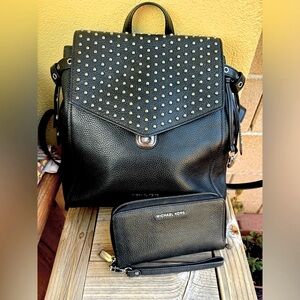 Like New!!! Michael Kors Bristol Backpack and double zip wallet